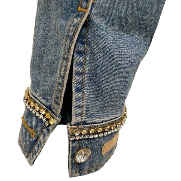 Very Vera - rhinestone embellished denim jacket women's size Medium - Picture 3 of 6